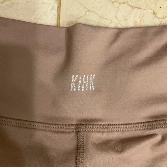 Kihk Biker Shorts In Taupe, High Waist Elastic Band, All Over Snug Fit, Sz S - Picture 7 of 10